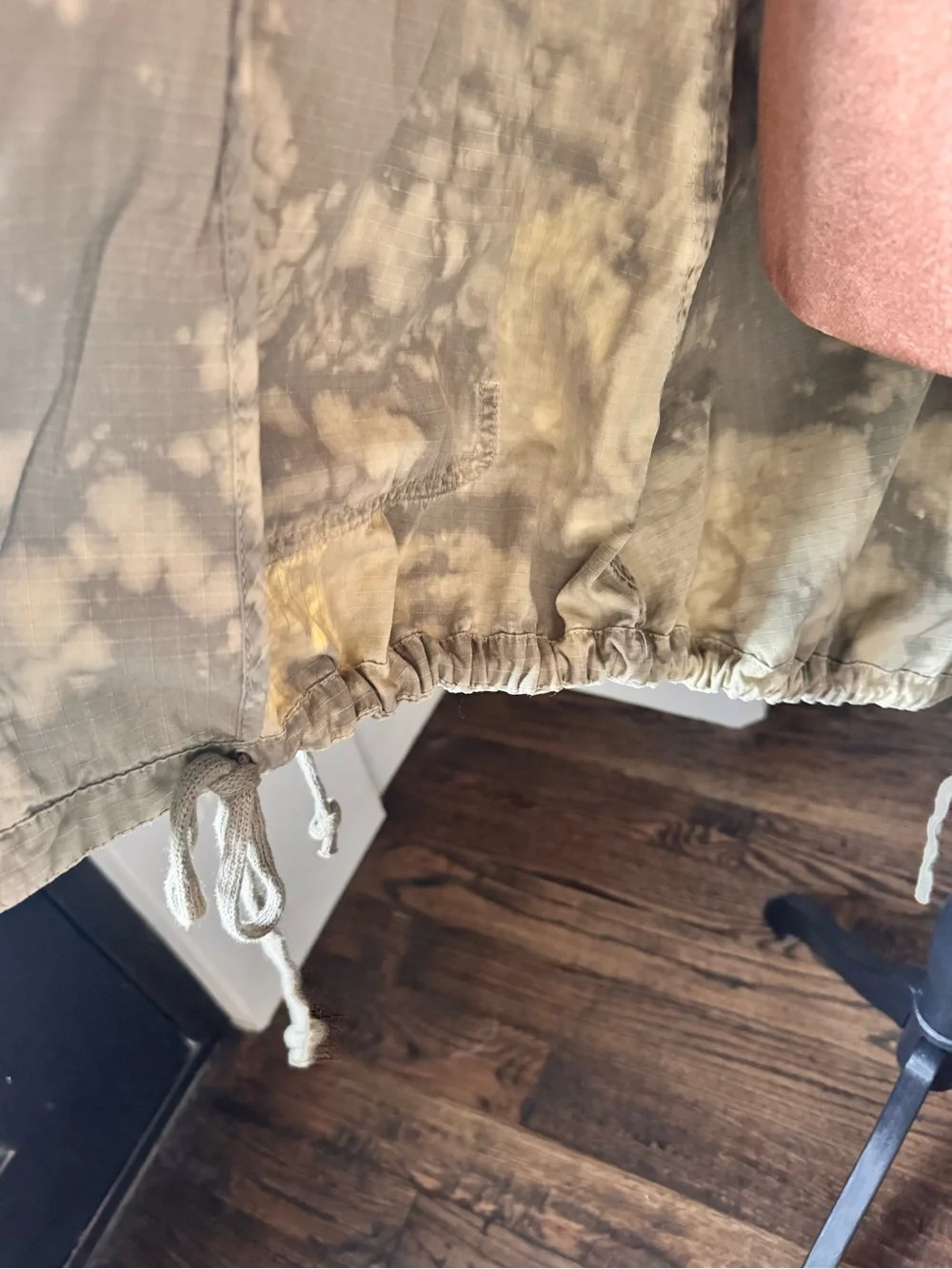 Free People Olive Embroidered Hooded Utility Jacket Festival Boho Size 6 Camo